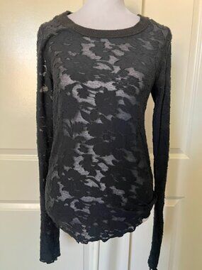 We The Free Free People Lace Long Sleeve Shirt Top Size Small